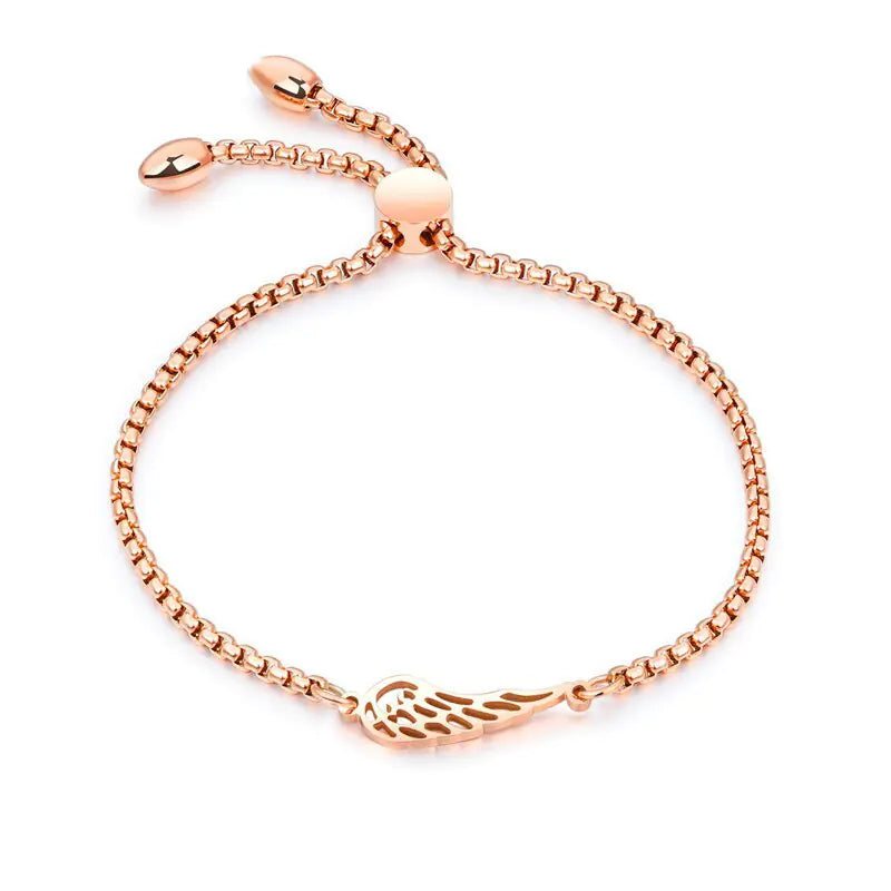 Fashionable Rose Gold Feather Bracelet for Women