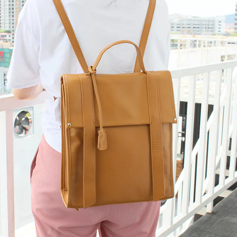 High-Capacity Leather Backpack