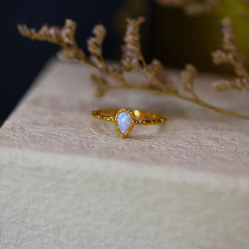 Vintage Opal Ring for Women's Fashion