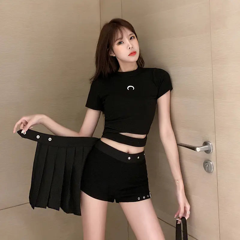 High Waist Sexy Two-Piece Skirt Shorts for Women