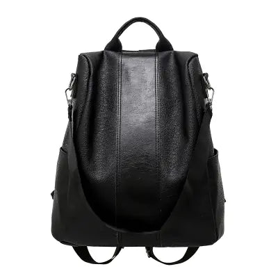 Retro Anti-Theft PU Duffel Backpack