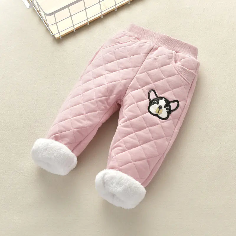 Girls Plus Velvet Thick Cotton Trousers for Autumn/Winter