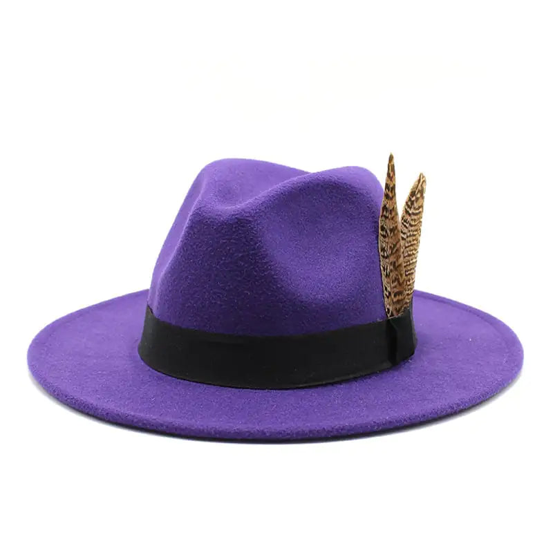 British Style Wool Jazz Hat with Versatile Flat Border