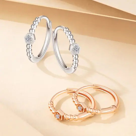 925 Sterling Silver Spring Buckle Earrings Fruit Elegance