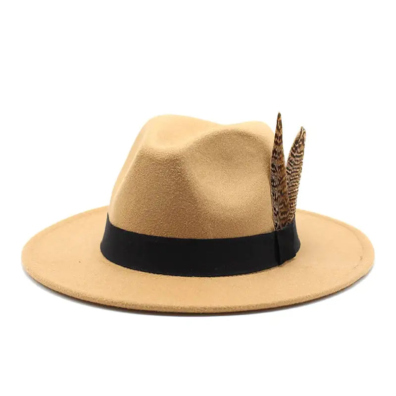 British Style Wool Jazz Hat with Versatile Flat Border