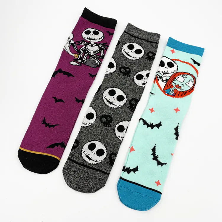 Halloween Series Jack Skellington Mid-Calf Socks for Women