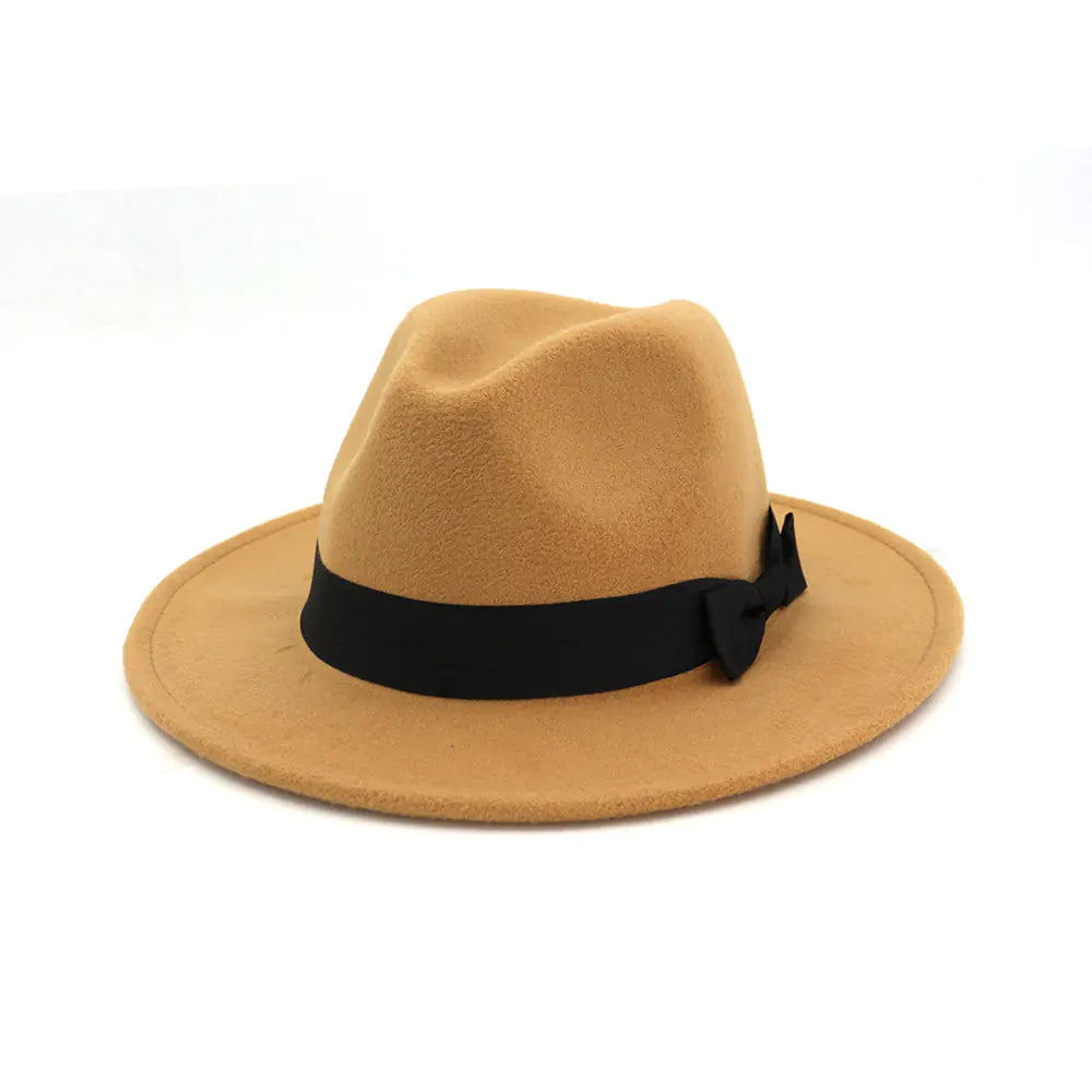 Vintage Wool Jazz Hat for Women - Wide Brim Style