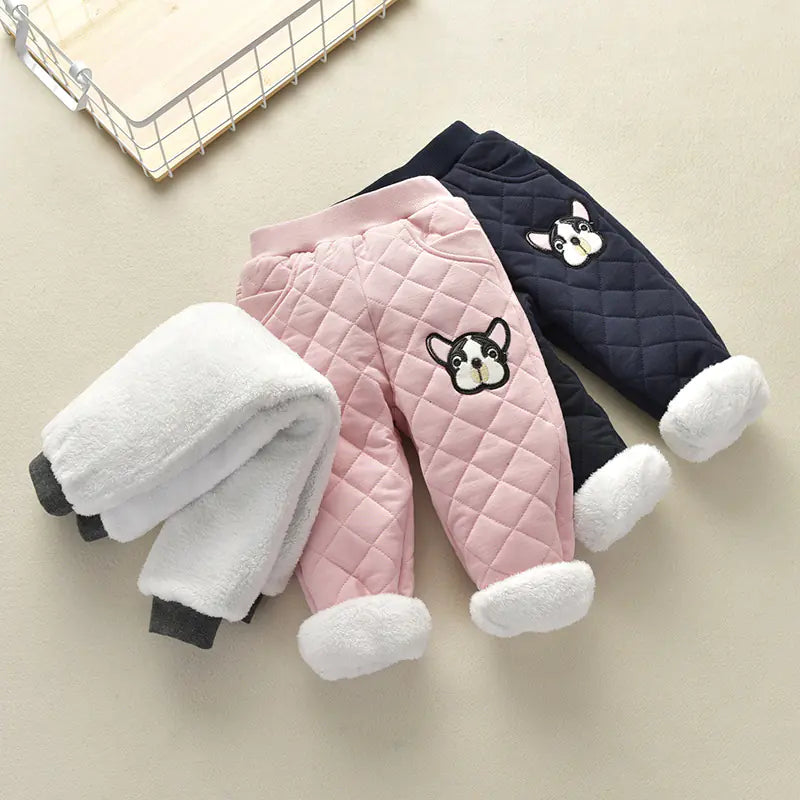 Girls Plus Velvet Thick Cotton Trousers for Autumn/Winter