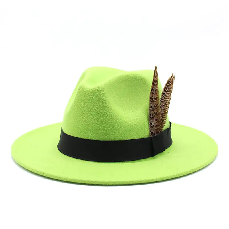British Style Wool Jazz Hat with Versatile Flat Border