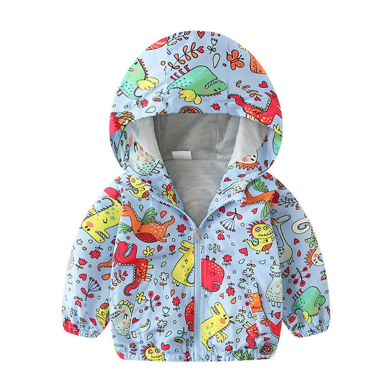 Dinosaur Cartoon Windbreaker Jacket