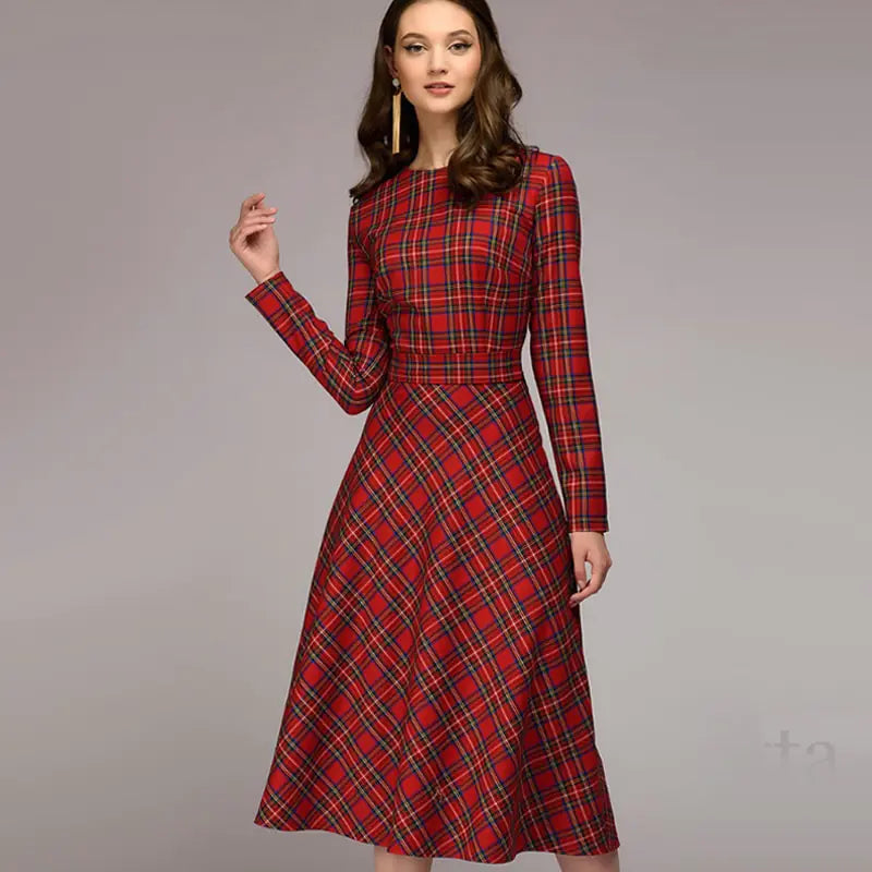 Checkered Elegance Dress