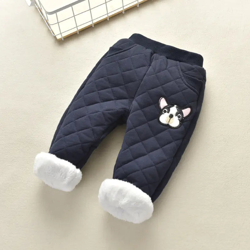 Girls Plus Velvet Thick Cotton Trousers for Autumn/Winter