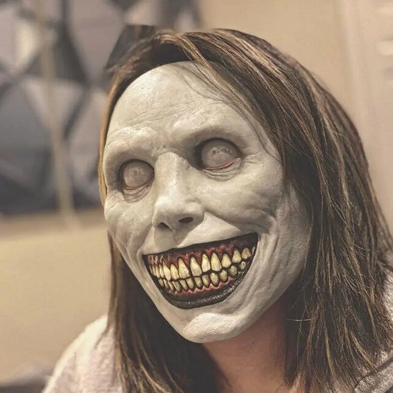 Day of the Dead Latex Demon Mask with White Eyes