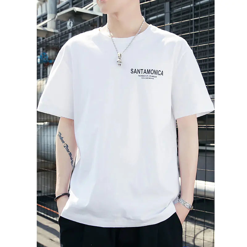 Graphic Letter Print Short Sleeve Hip-Hop T-Shirt