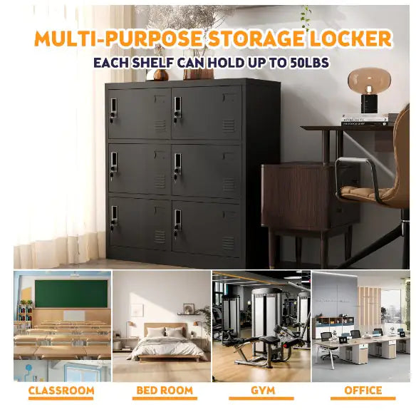 6-Door Staff Locker with Card Slot