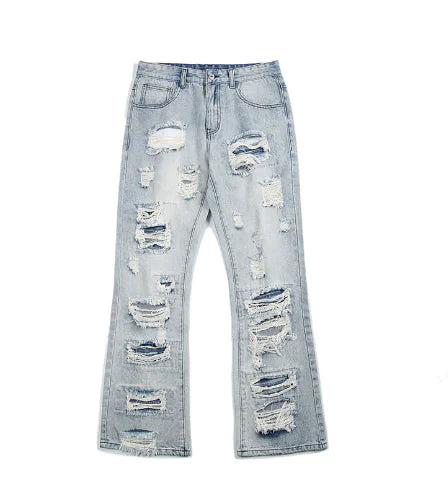 Kaalixto Men's Washed Ripped Jeans